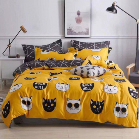 Тканина для постільної білизни Бязь "Gold" Lux дитяча "Котяче сімейство" GLB241 (A+B) - (50м+50м)