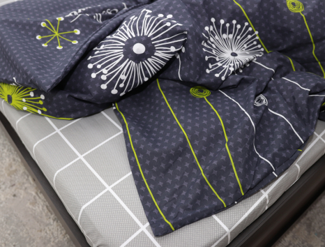 Полуторний набір постільної білизни 150*220 із Бязі "Gold" №15525AB Черешенка™