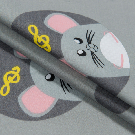 Ткань для постельного белья Бязь "Gold" Lux детская GLB7708grey