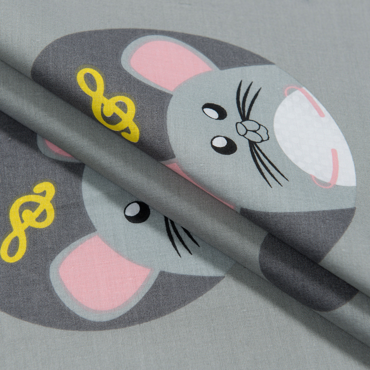 Ткань для постельного белья Бязь "Gold" Lux детская GLB7708grey