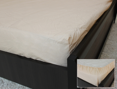 Комплект простирадла на резинці з наволочками (180*200*25) світло-бежевий