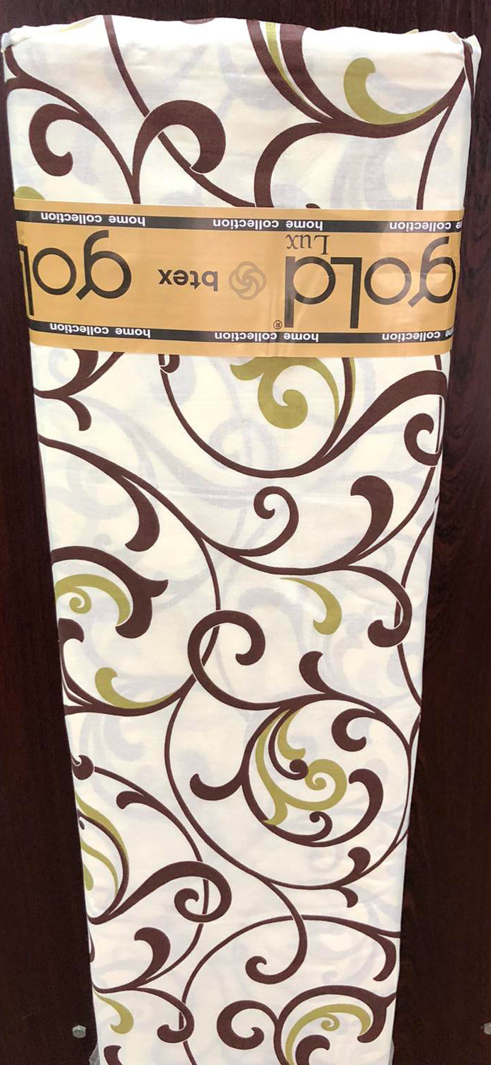 Тканина для постільної білизни Бязь "Gold" "Маленький вензель" GLL5400beige