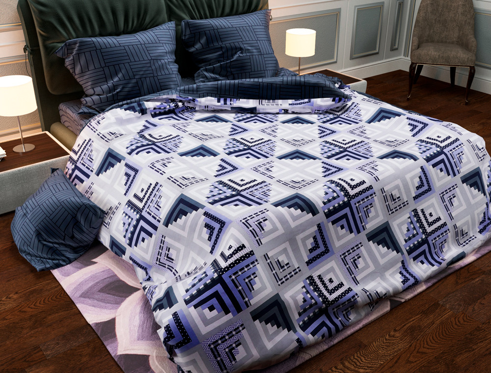 Євро-максі набір постільної білизни 200*220 із Бязі "Gold" №157805AB Черешенка™