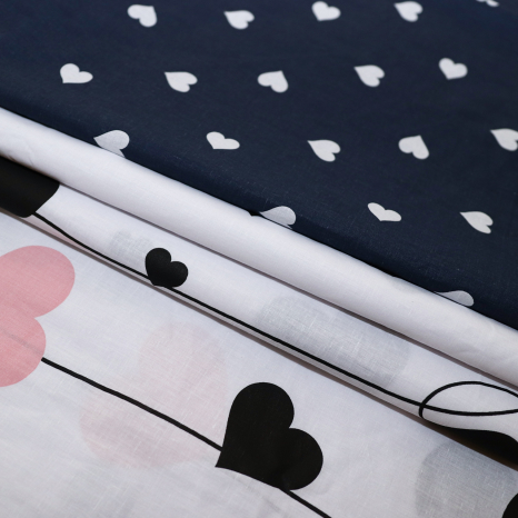 Ткань для постельного белья Бязь "Gold" Lux "Теплая любовь..." GL1520 (A+B) - (50м+50м)