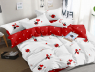 Семейный набор хлопкового постельного белья из Сатина №1068AB Черешенка™