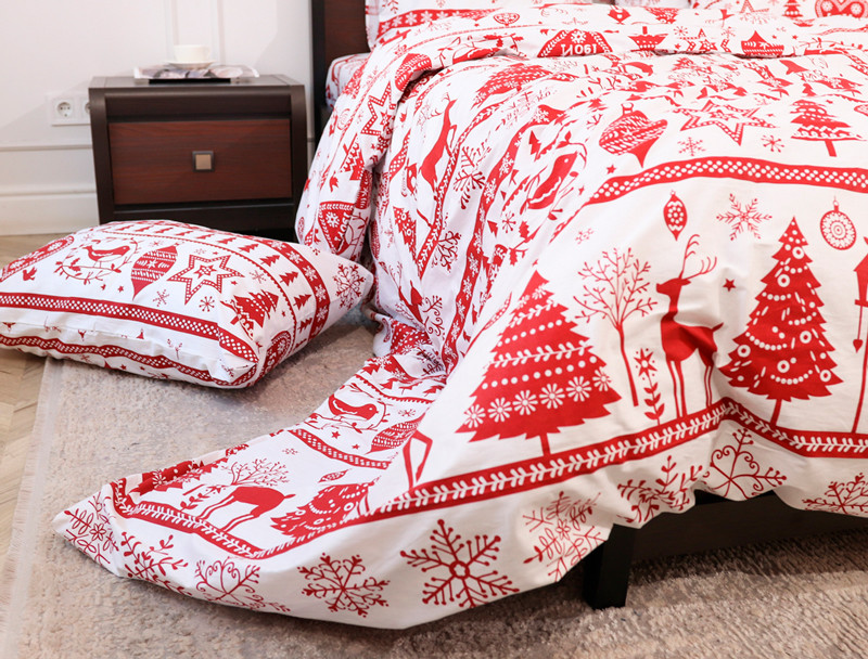 Евро макси набор постельного белья 200*220 из Сатина №484640 Черешенка™