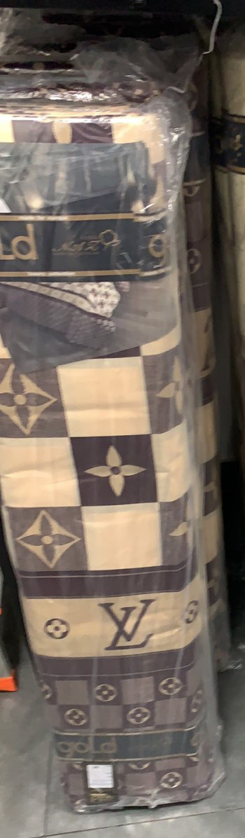 Ткань для постельного белья Бязь "Gold" Lux "Vuitton (квадрат, клетка)" GL158