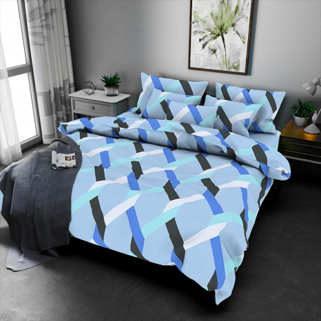 Ткань для постельного белья Бязь "Gold" Lux GL3752blue