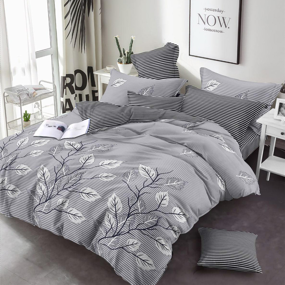 Тканина для постільної білизни Бязь "Gold" Lux GL4001grey (A+B) - (50м+50м)