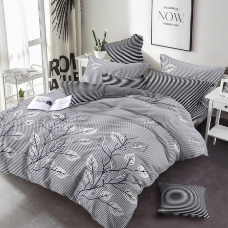 Тканина для постільної білизни Бязь "Gold" Lux GL4001grey (A+B) - (50м+50м)