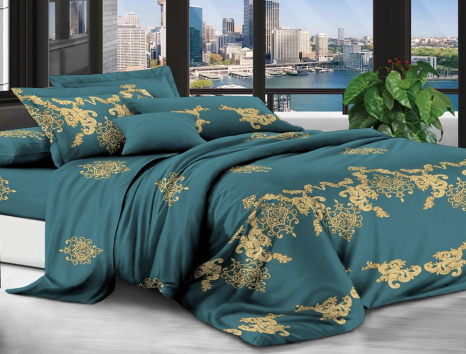 Сімейний набір постільної білизни 240*220 із полікотону №202444 Черешенька™