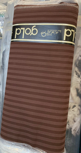 Ткань для постельного белья Бязь "Gold" Lux в полоску GLS0905-chocolate (50м)