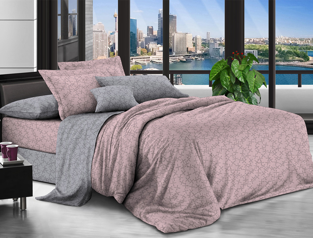 Двоспальний набір постільної білизни 180*220 із Ранфорсу №89097AB Черешенка™