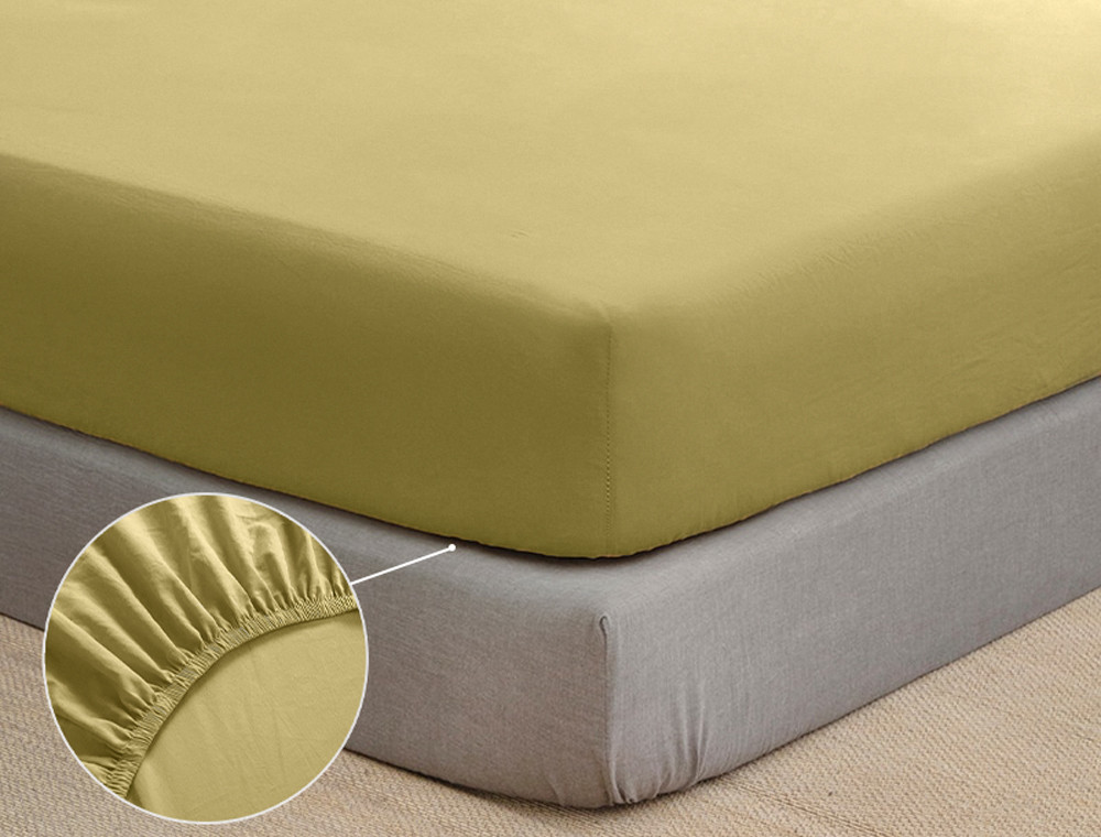 Простирадло на резинці (160*200*25) гірчиця №1043