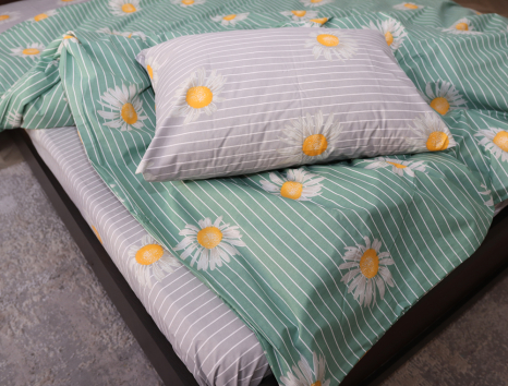 Полуторний набір постільної білизни 150*220 із Бязі "Gold" №153553AB Черешенка™