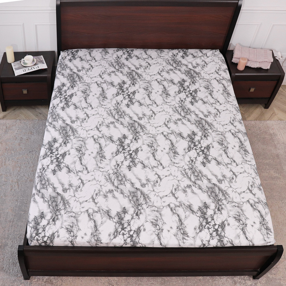 Простирадло на резинці (160*200*25) білий мармур №668093