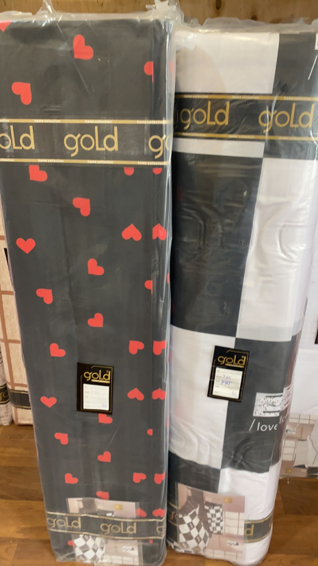 Тканина для постільної білизни Бязь "Gold" Lux "Дім кохання" GL1374 (A+B) - (50м+50м)