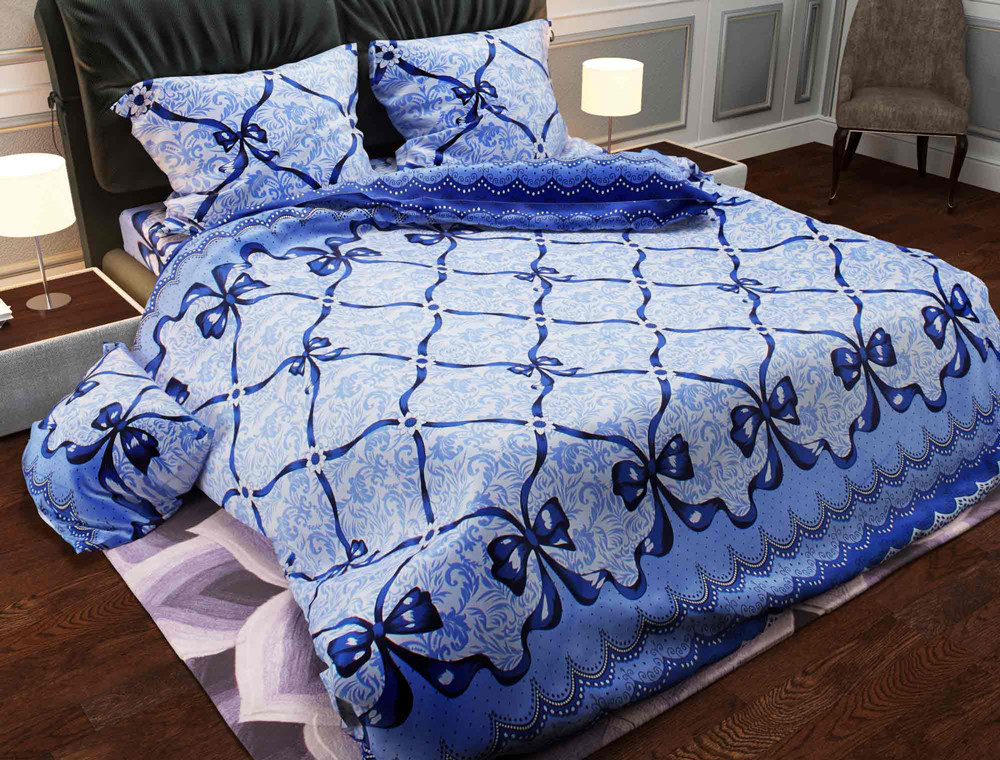 Тканина для постільної білизни Бязь "Gold" Lux "Абстрактний принт (мереживо)" GL275