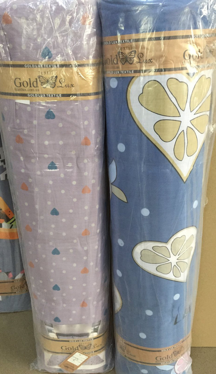Тканина для постільної білизни Бязь "Gold" Lux "Любовна історія" GL1646 (A+B) - (50м+50м)