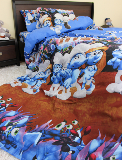 Полуторний набір постільної білизни 150*220 із Бязі "Gold" №164317 Черешенка™