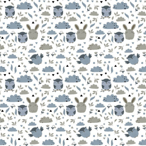 Ткань для постельного белья Фланель (байка) детcкая FLB1055white