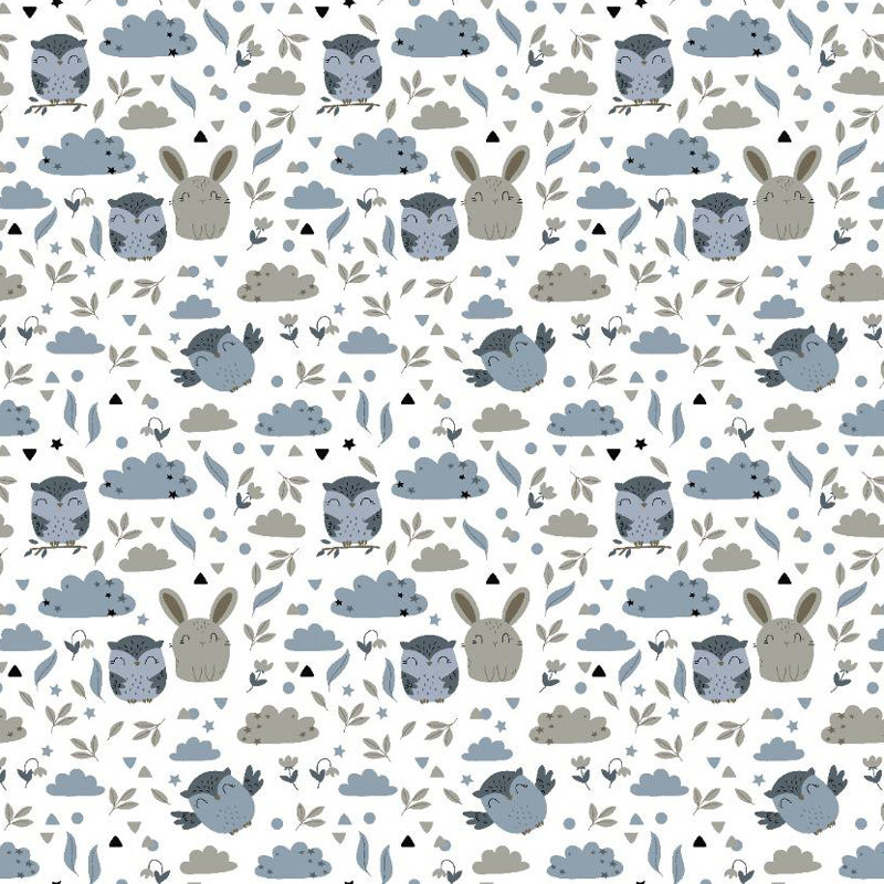 Ткань для постельного белья Фланель (байка) детcкая FLB1055white