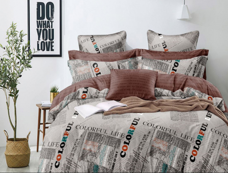 Полуторний набір постільної білизни 150*220 із Бязі "Gold" №154551AB Черешенка™