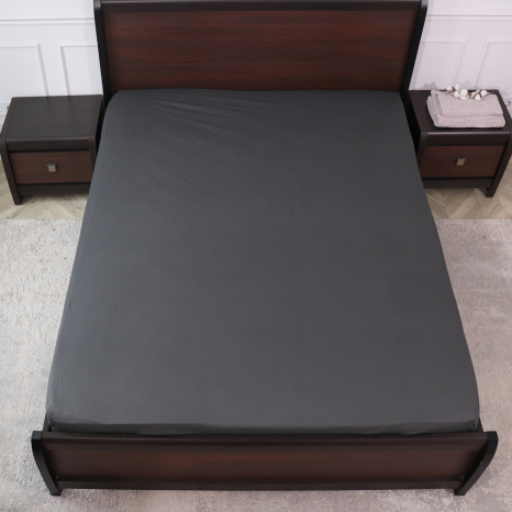 Простынь на резинке (180*200*25) графитовая №665516