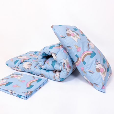 Комплект постільної білизни в ліжечко (з ковдрою та подушкою) №9009