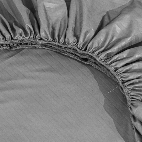 Простирадло на резинці (120*200*25) сіра смужка №4405