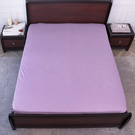 Простирадло на резинці (140*200*25) фіолетова смужка №60019