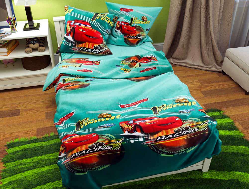 Полуторний набір постільної білизни 150*220 із Бязі "Gold" №164571 Черешенка™