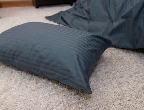 Полуторний набір постільної білизни 150*220 зі Страйп Сатину №50133 Черешенка™