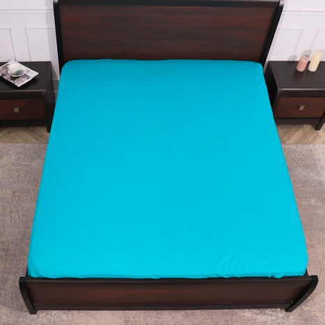 Простынь на резинке (120*200*25) однотонная бирюзовая №4735