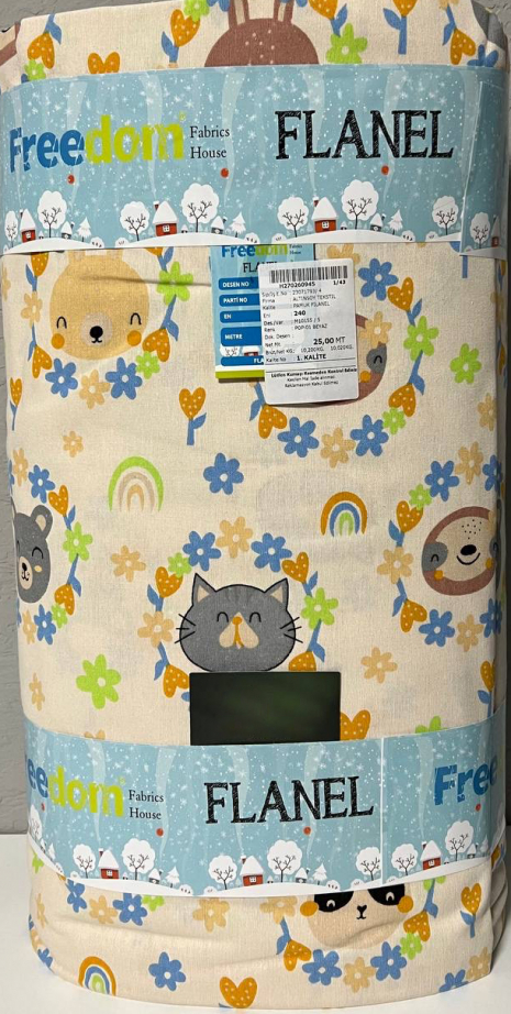 Тканина для постільної білизни Фланель (байка) дитяча FLB1072 (25м)