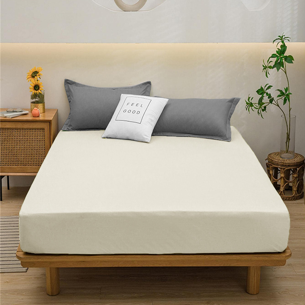 Простирадло на резинці (180*200*25) молочне №1023