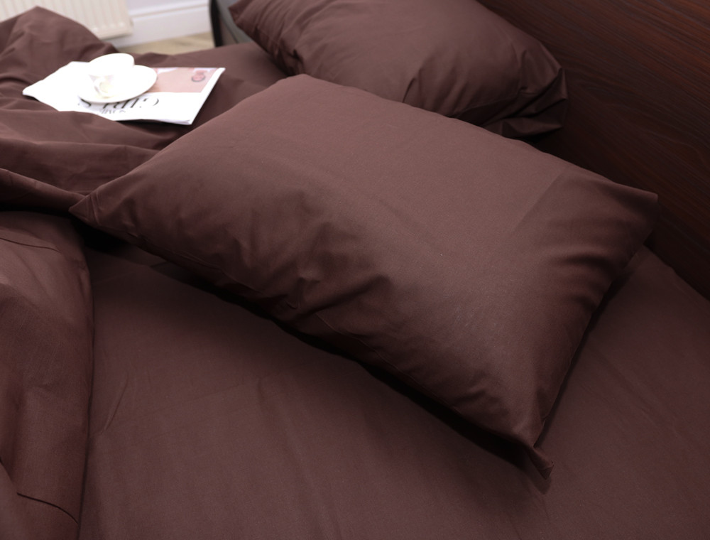 Полуторний набір однотонної постільної білизни 150*220 із Бязі "Gold" №155523 Черешенка™