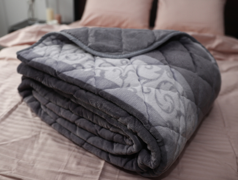 Двоспальне флісове стьобане покривало №55050