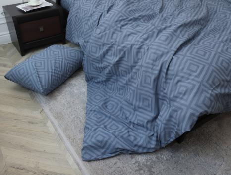 Сімейний набір постільної білизни з ромбами із Бязі "Gold" №51161 Черешенка™