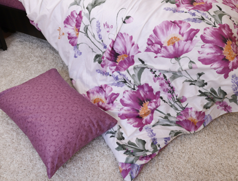 Двоспальний набір постільної білизни 180*220 із Сатину №056AB Черешенка™