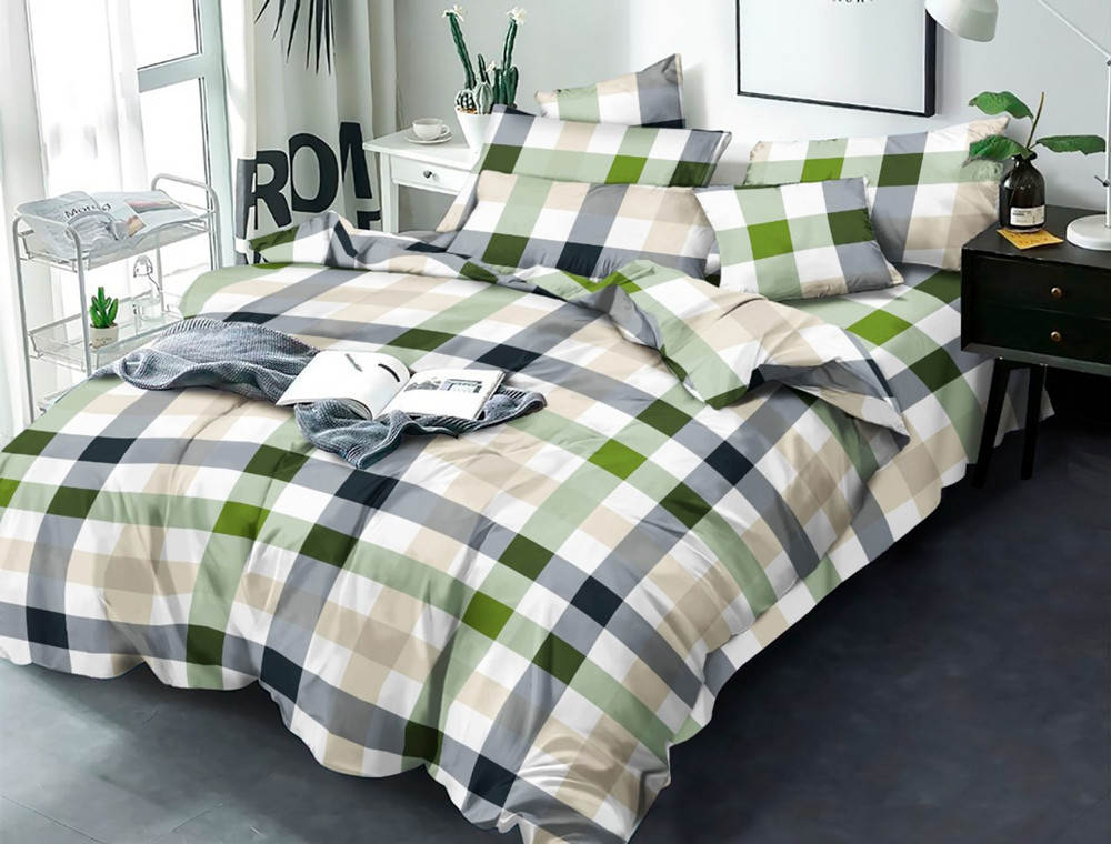 Тканина для постільної білизни Бязь "Gold" Lux GL3667green