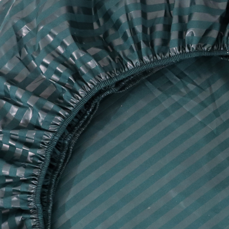 Простынь на резинке (120*200*25) зеленая полоска №60011