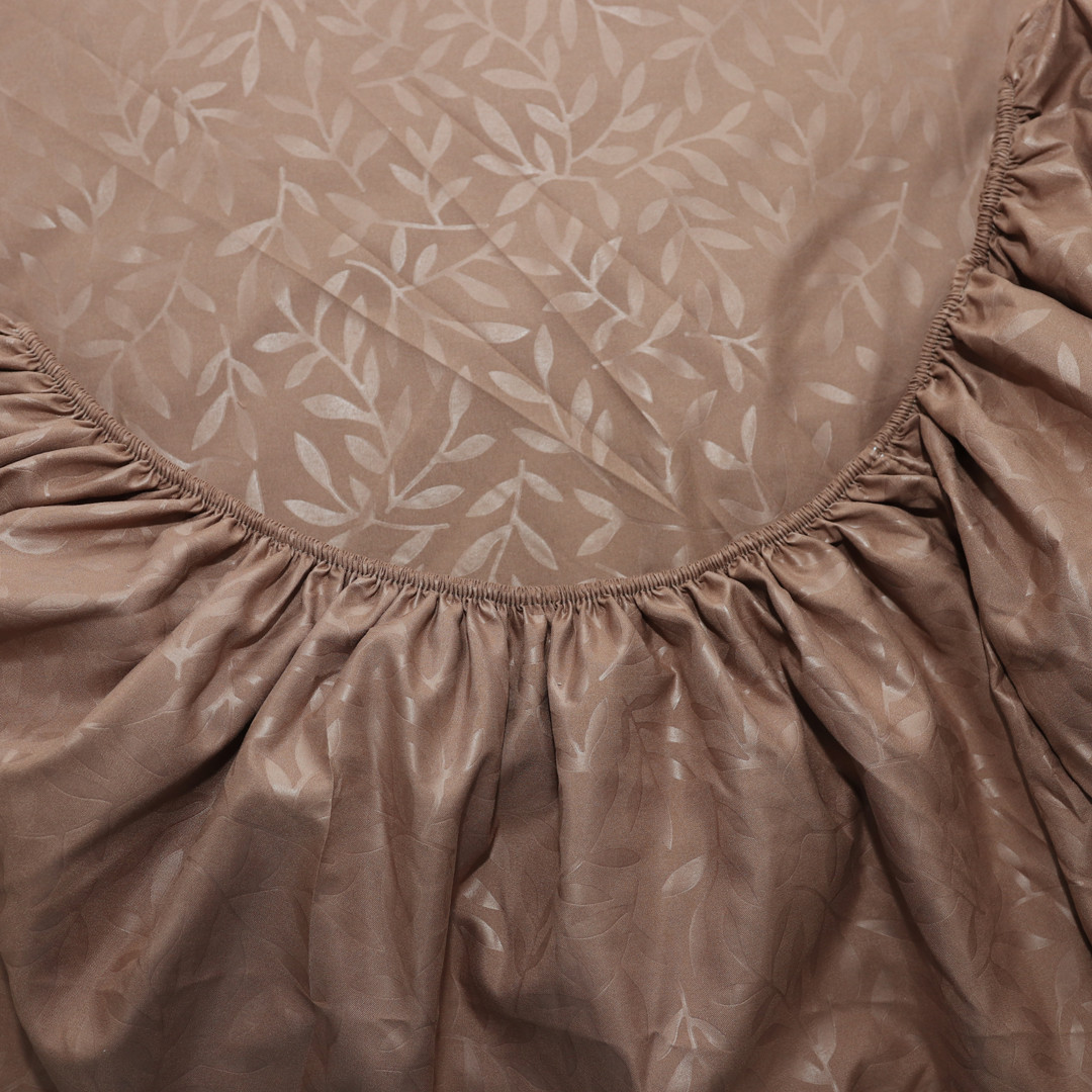 Простирадло на резинці (120*200*25) з гілочками на коричневому №7788