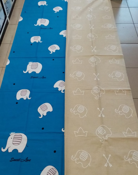 Тканина для постільної білизни Бязь "Gold" Lux "Солодкі любовні слони" GL1557 (A+B) - (50м+50м)