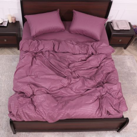 Полуторний набір постільної білизни 150*220 із мікрофібри в смужку №2060015 Черешенка™