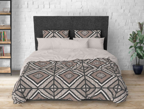 Сімейний набір постільної білизни із Бязі "Gold" з простирадлом на резинці №144978AB Черешенка™