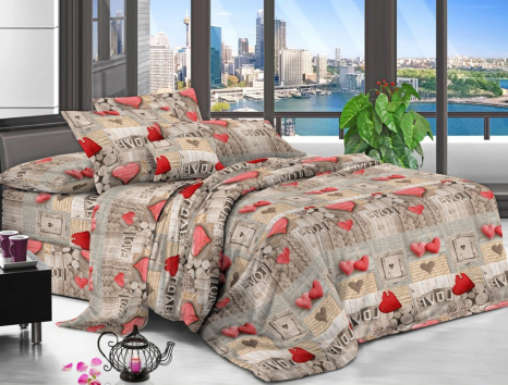 Євро набір постільної білизни 200*220 із полікотону №204911 Черешенька™