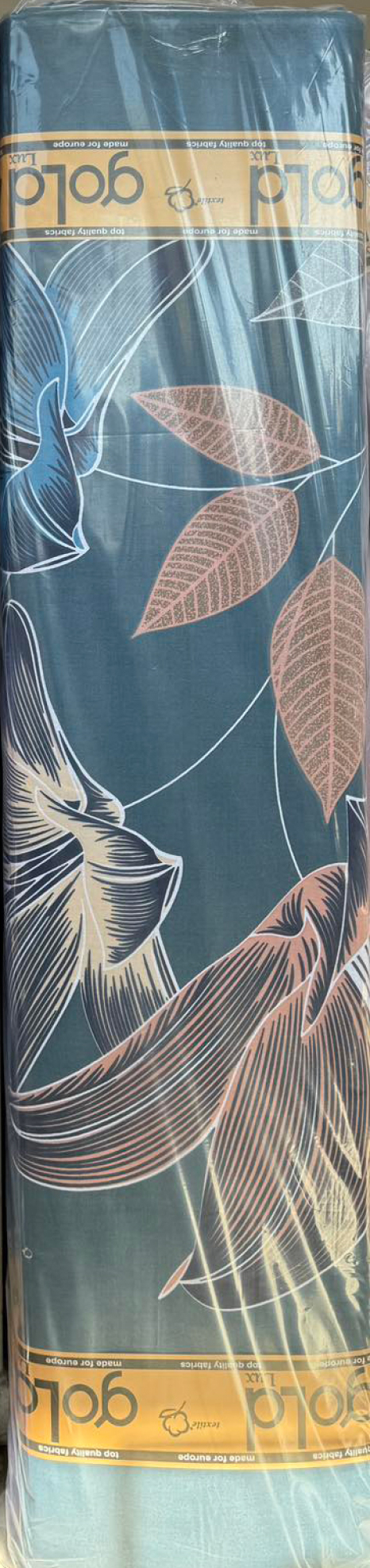 Ткань для постельного белья Бязь "Gold" Lux GL12370blue