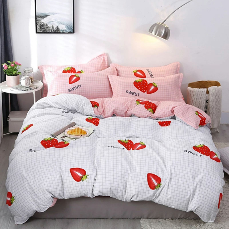 Ткань для постельного белья Бязь "Gold" Lux "Сладкая клубника" GL1384 (A+B) - (50м+50м)