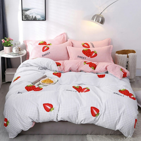 Ткань для постельного белья Бязь "Gold" Lux "Сладкая клубника" GL1384 (A+B) - (50м+50м)